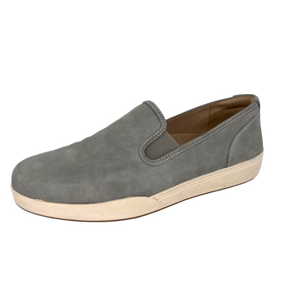 ABEO Ayla Encore Slip-On Gray Leather Casual Shoes Neutral Support Comfort Size - Picture 1 of 9